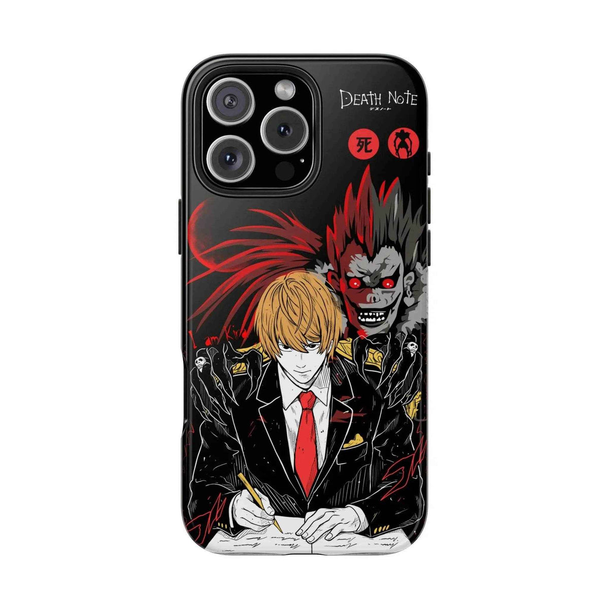 Anime-Inspired Tough Phone Case, Anime, Kira Ryuk Design, Durable Mobile Protection - SUBARASHE