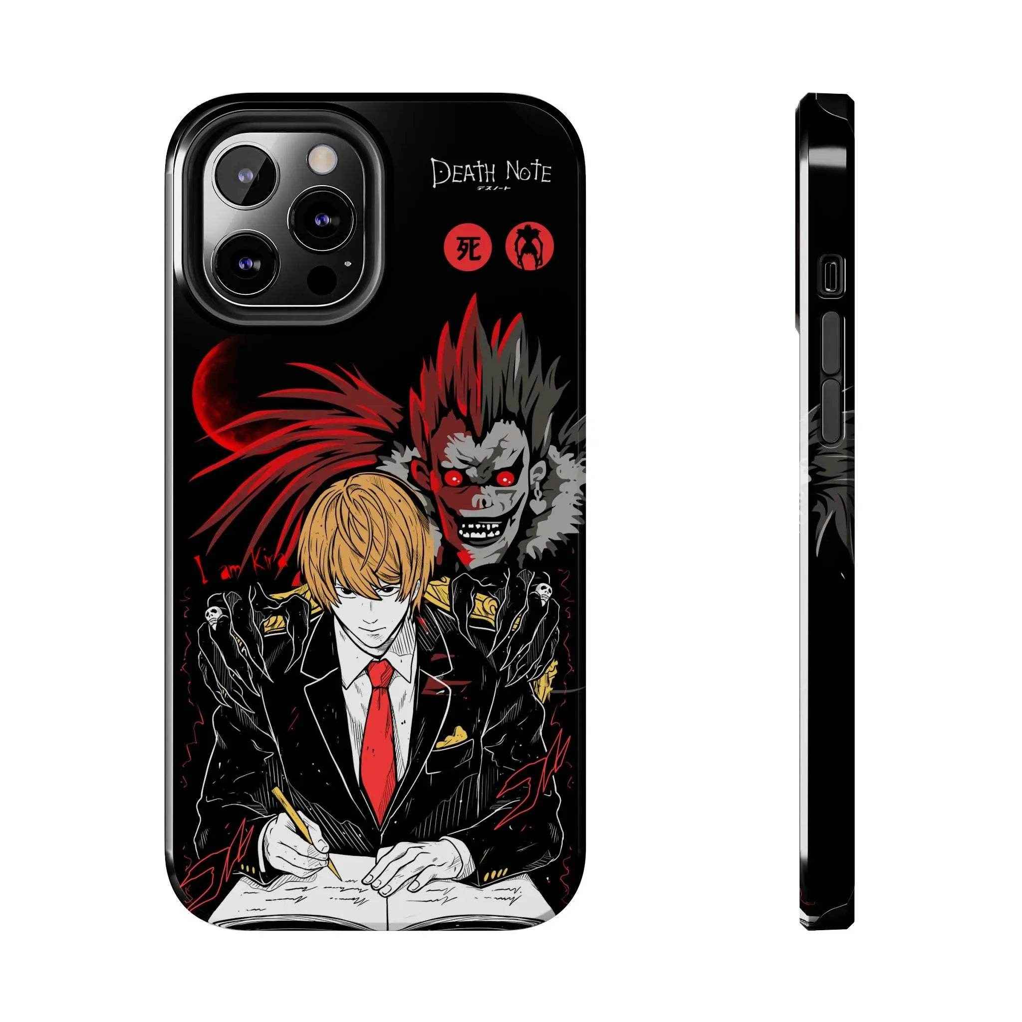 Anime-Inspired Tough Phone Case, Anime, Kira Ryuk Design, Durable Mobile Protection - SUBARASHE