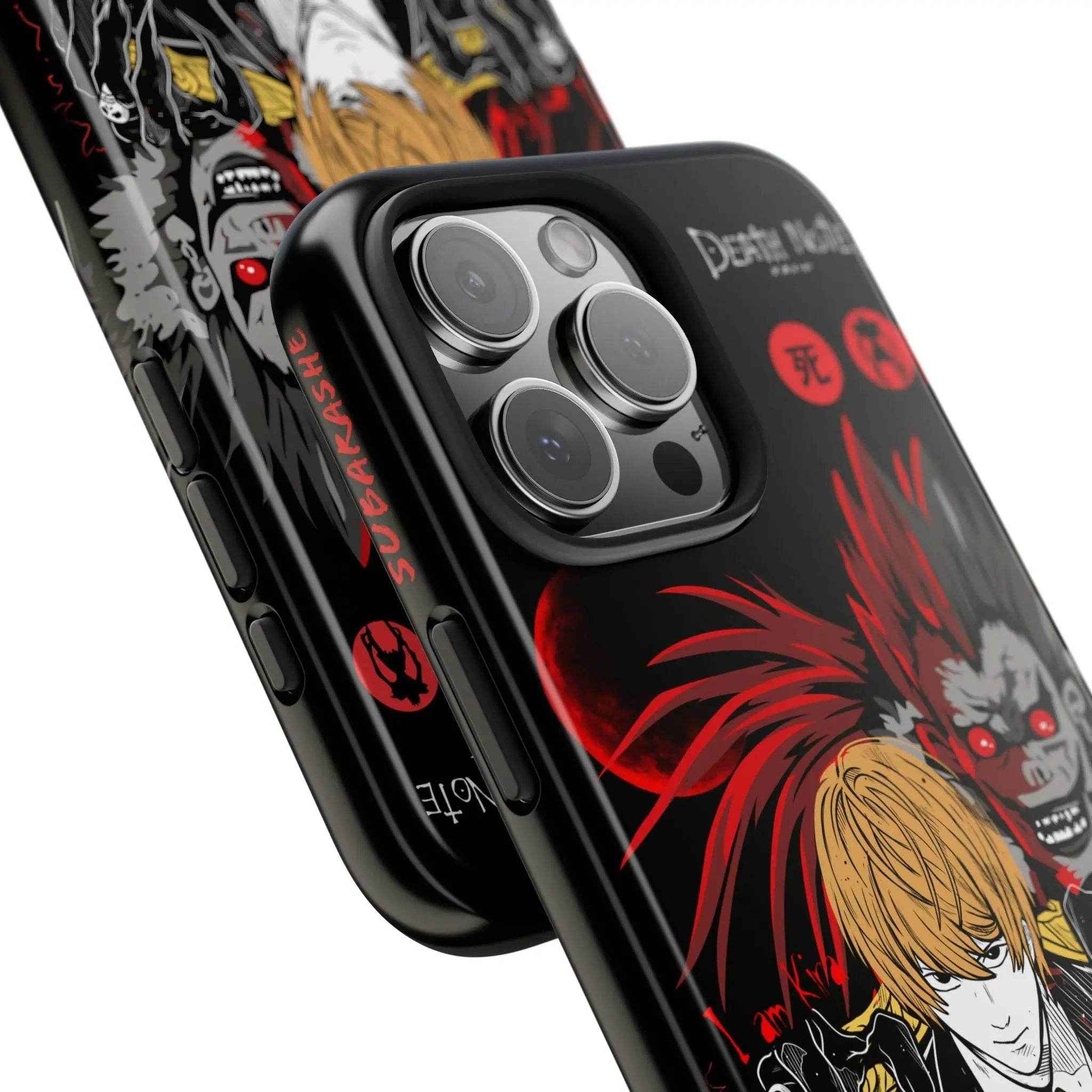 Anime-Inspired Tough Phone Case, Anime, Kira Ryuk Design, Durable Mobile Protection - SUBARASHE