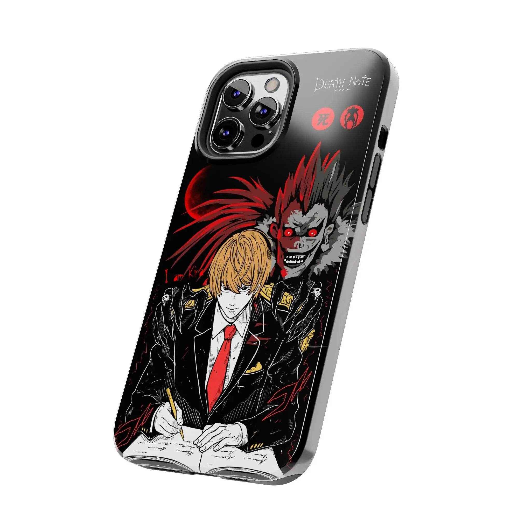 Anime-Inspired Tough Phone Case, Anime, Kira Ryuk Design, Durable Mobile Protection - SUBARASHE
