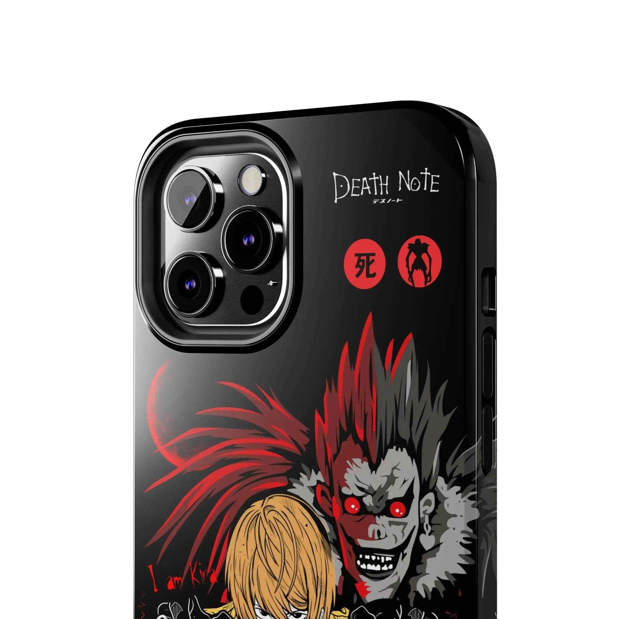 Anime-Inspired Tough Phone Case, Anime, Kira Ryuk Design, Durable Mobile Protection - SUBARASHE