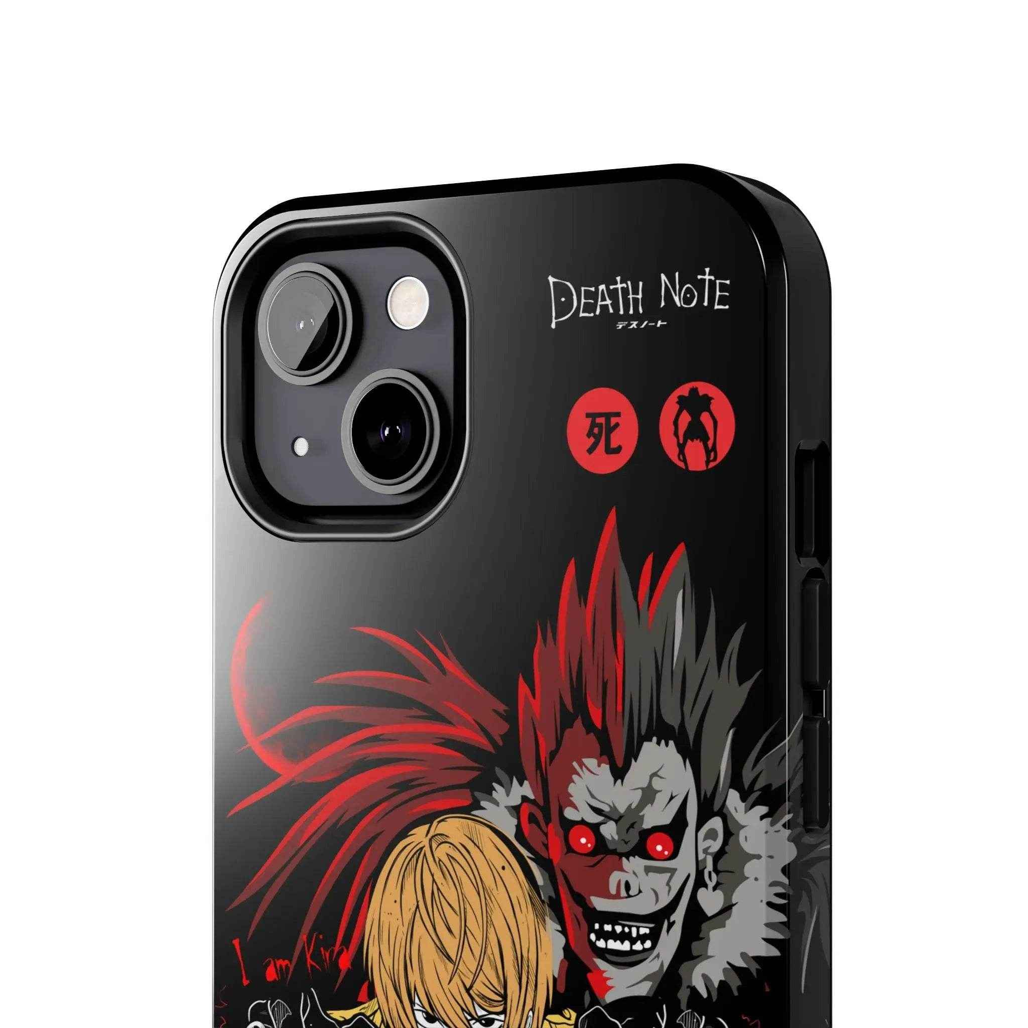 Anime-Inspired Tough Phone Case, Anime, Kira Ryuk Design, Durable Mobile Protection - SUBARASHE